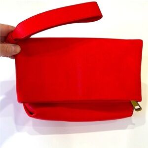 JCrew Oslo soft leather foldover clutch wristlet BA135